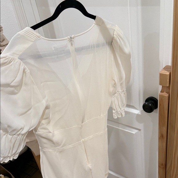 Reformation Ivory Buttoned V-Neck Dress - Picture 3 of 4